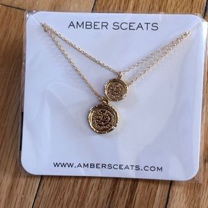 AMBER SCEATS Double Coin Necklace